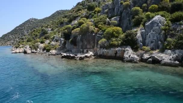 水槽城市 kekova，安塔利亚，土耳其 — 图库视频影像