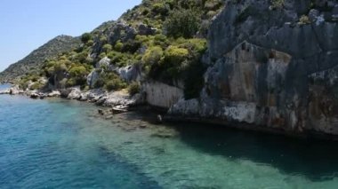 lavabo kent kekova ve yat ile turistler, antalya, Türkiye