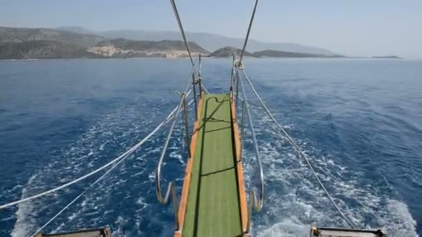 The view form swimming motor yacht in Kekova, Turkey — Stock Video