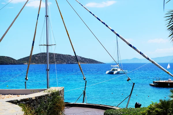 Plaża w luksusowym hotelu, Kreta, Grecja — Zdjęcie stockowe