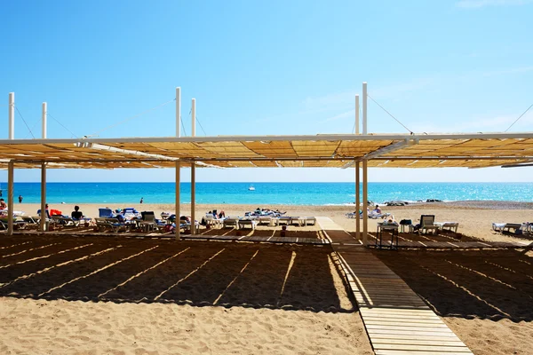 The beach at luxury hotel, Antalya, Turkey — Stock Photo, Image