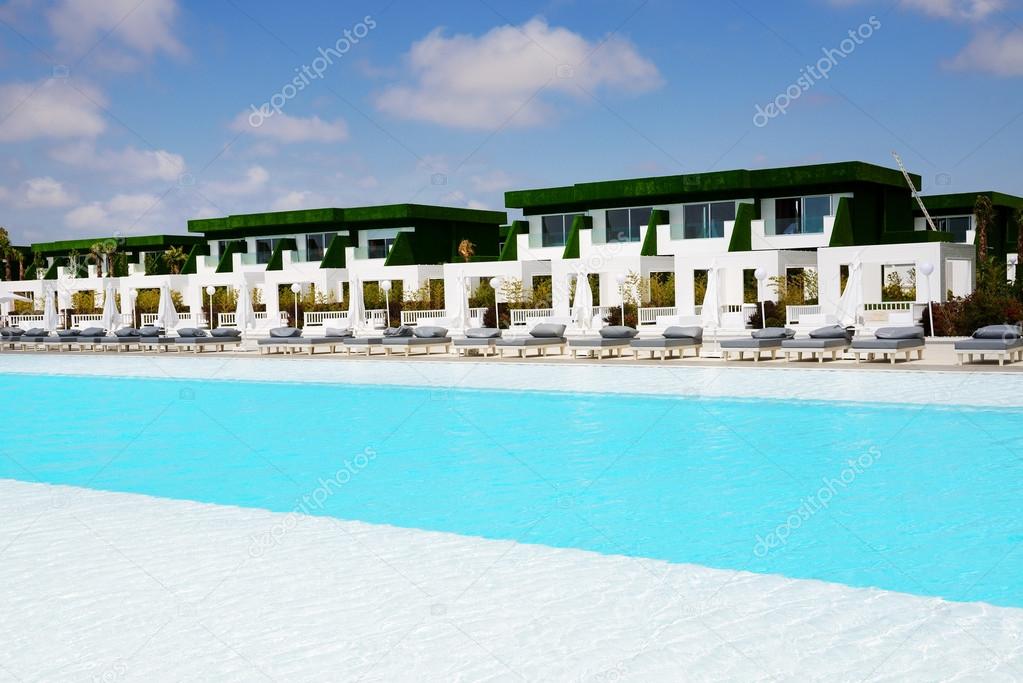 Modern villas near  swimming pool at luxury hotel, Antalya, Turk