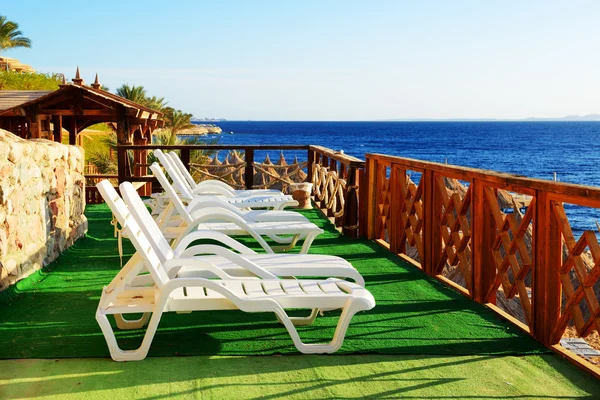 Beach at the luxury hotel, Sharm el Sheikh, Egypt — Stock Photo, Image