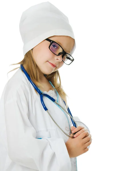 Linda niña está jugando médico — Foto de Stock