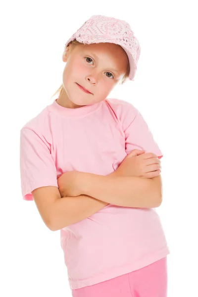 Girl in pink sportswear — Stock Photo, Image