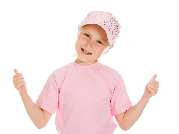 Mädchen in rosa Sportbekleidung — Stockfoto