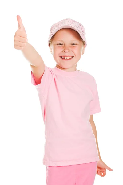 Ragazza in abbigliamento sportivo rosa — Foto Stock