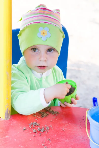 Little kid in the playground. — Stock Photo, Image