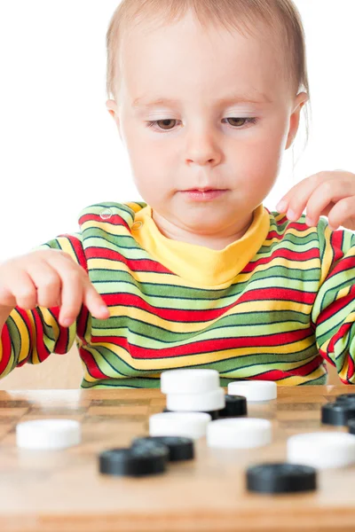 Dítě, které hrají šachy. — Stock fotografie