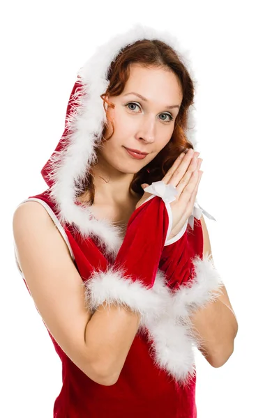 Mulher de Natal feliz bonita — Fotografia de Stock