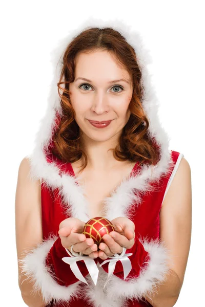 Beautiful woman dressed as Santa — Stock Photo, Image