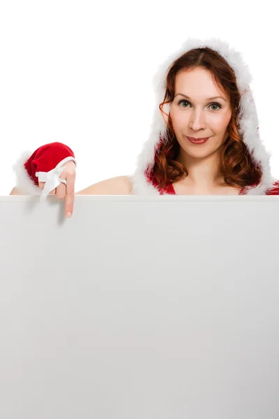 Mooie vrouw in kerst kleding — Stockfoto