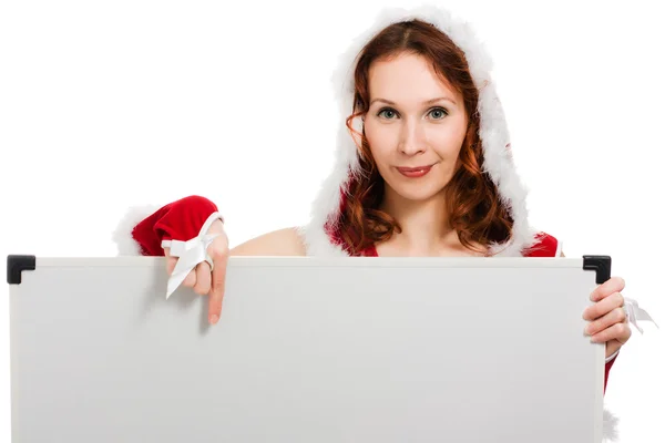 Mooie vrouw in kerst kleding — Stockfoto