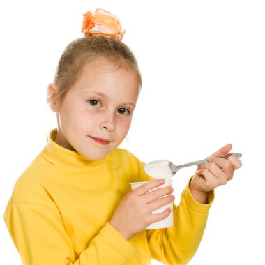 yoğurt yeme genç kız