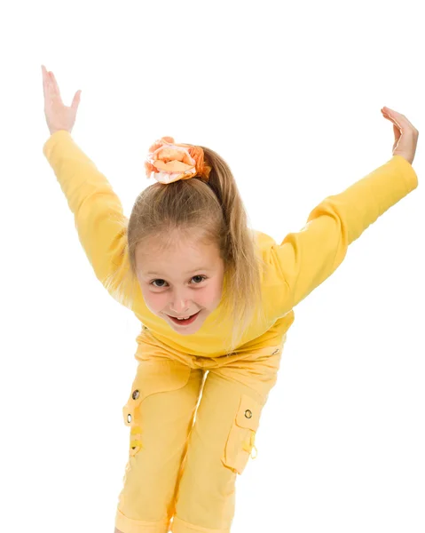 Jeune fille dans une pose drôle — Photo