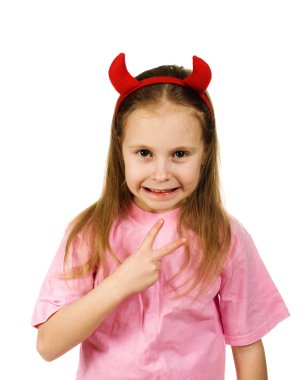 boynuzları küçük şeytan'ın genç kızla