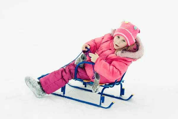 아기 겨울 야외 활동. — 스톡 사진