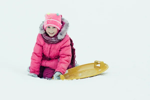 Baby winter buiten. — Stockfoto