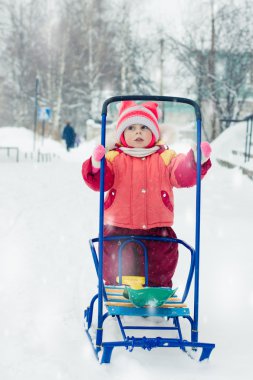 Çocuk kızağı rulo.
