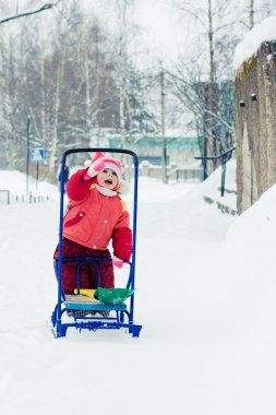 Çocuk kızağı rulo.