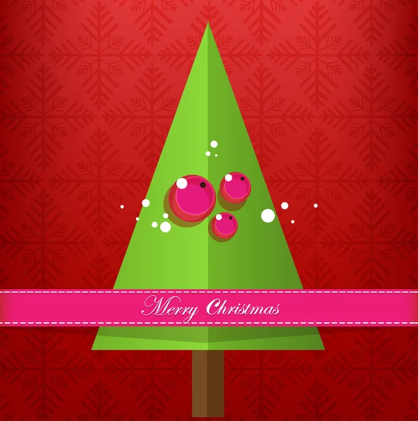 Merry Christmas fir tree berry — Stockvector