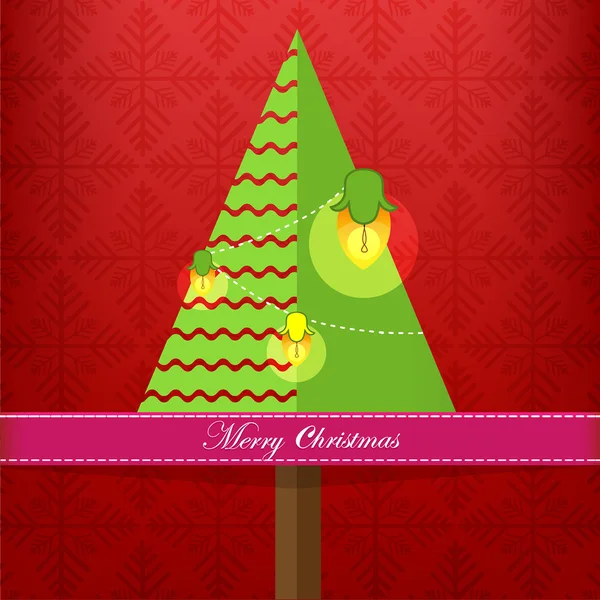 Merry Christmas garland fir tree — Stockvector