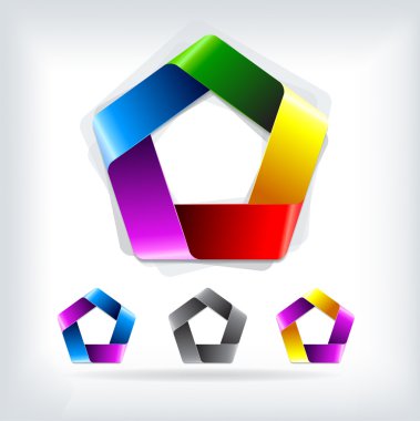 Abstract vector logo template pentagon clipart