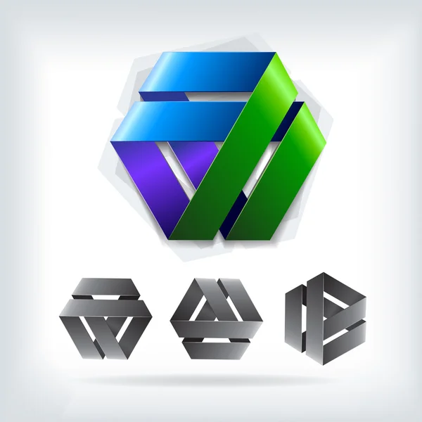 Abstrakte Vektor-Logo-Vorlage zwei Dreiecke — Stockvektor
