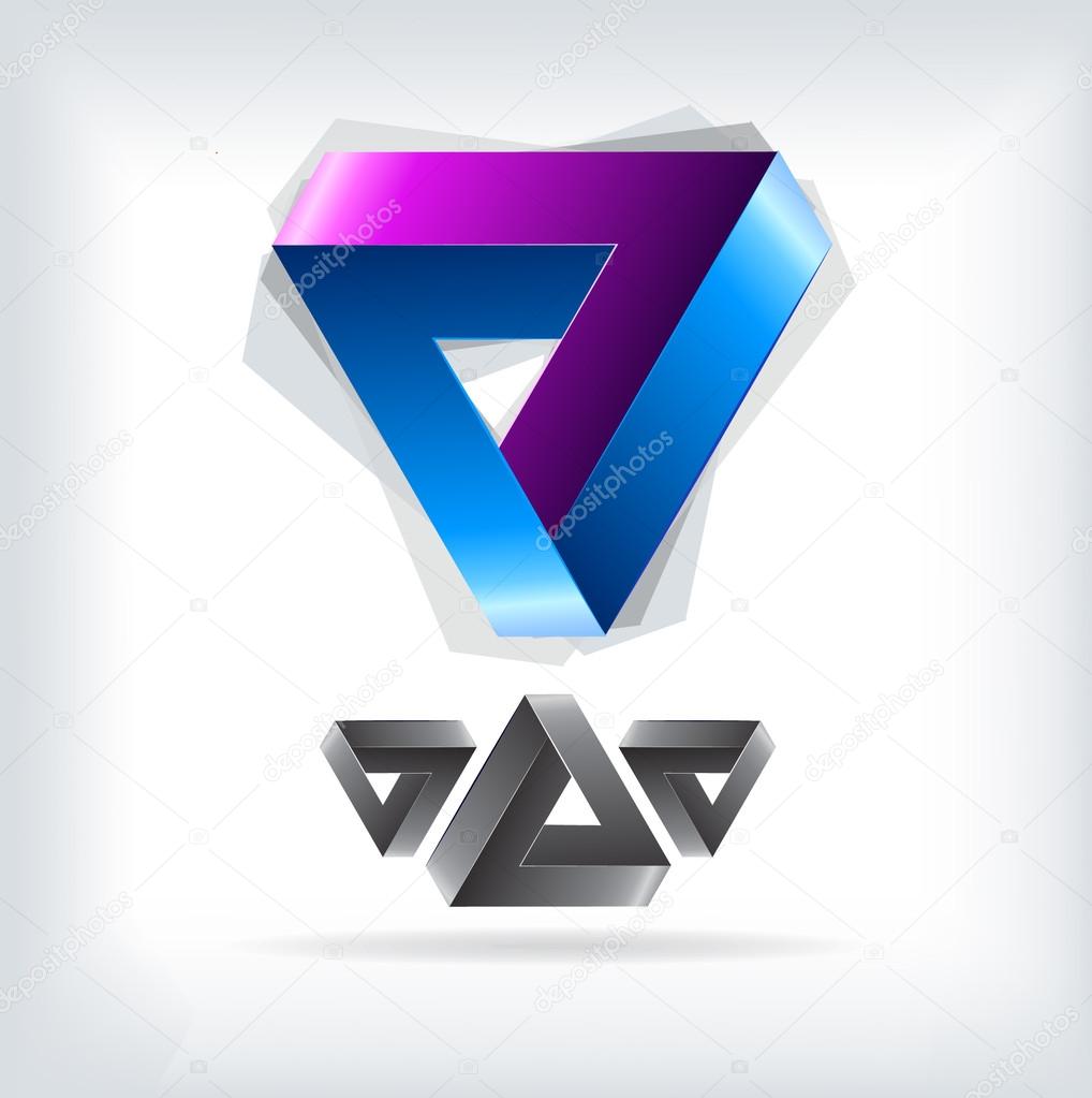 Bright triangle logo. color icon