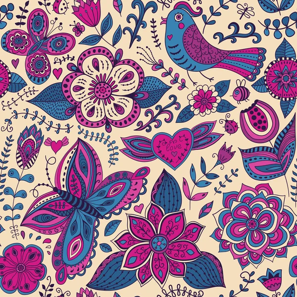 Textura floral sin costuras — Archivo Imágenes Vectoriales