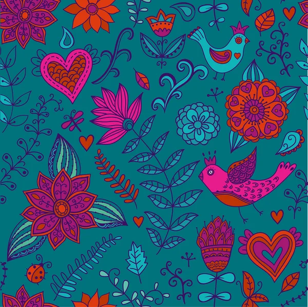 Fondo floral sin costuras. — Vector de stock