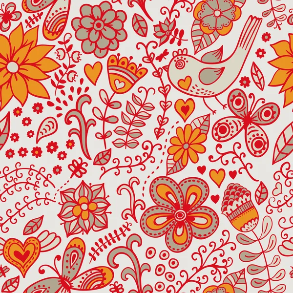 Fondo floral sin costuras — Vector de stock