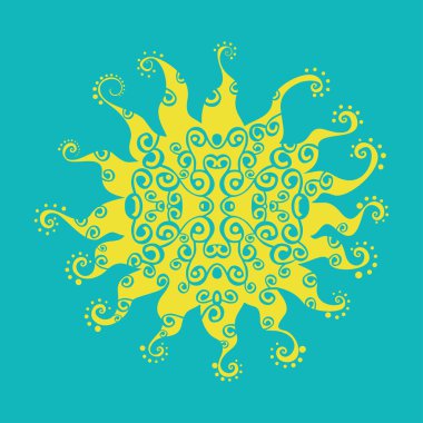 stilize güneş, süs yuvarlak dantel