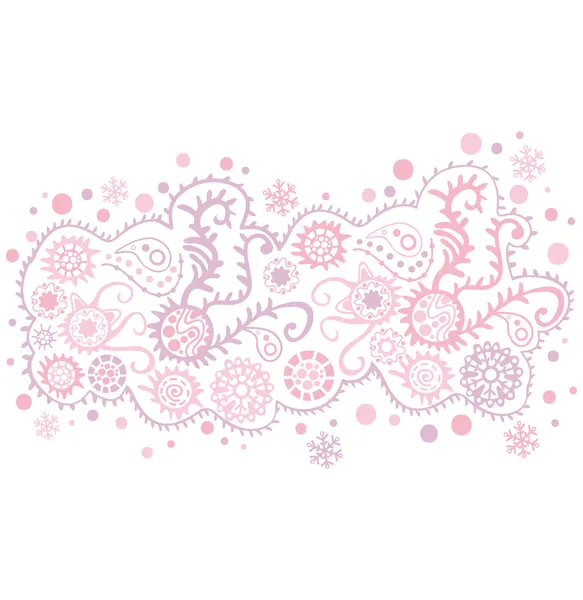 Ornamental christmas background in pink — Stock Vector