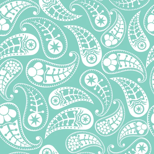 Seamless paisley texture in blue — Stock Vector