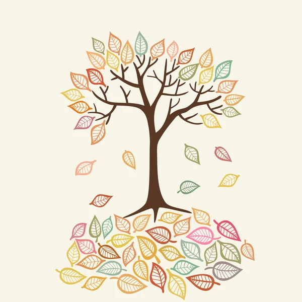 Árbol de otoño — Vector de stock