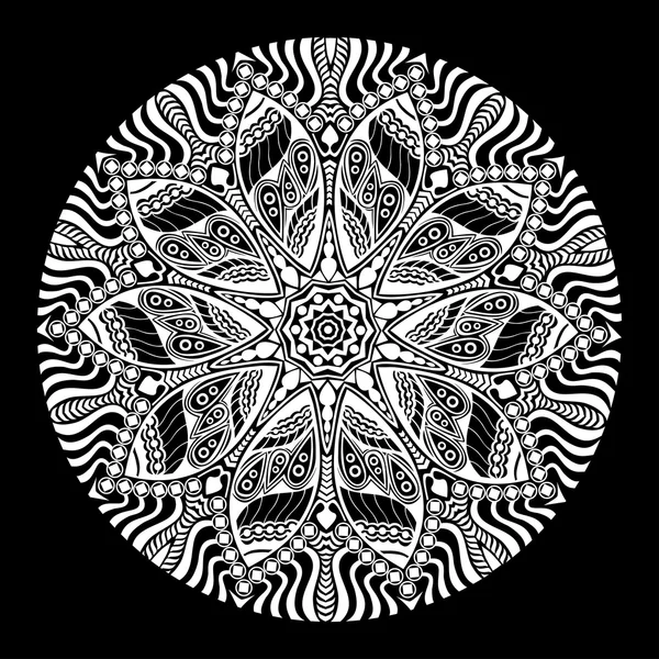 Indiai dísz, tarkabarka virágmintás, mandala. — Stock Vector