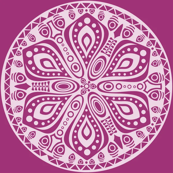 Ornamento indiano, caleidoscopico motivo floreale, mandala — Vettoriale Stock