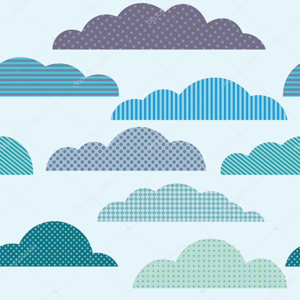 Seamless pattern with clouds