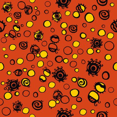 psychedelic Dikişsiz desen yapılan işletim sistemi göz ve daire