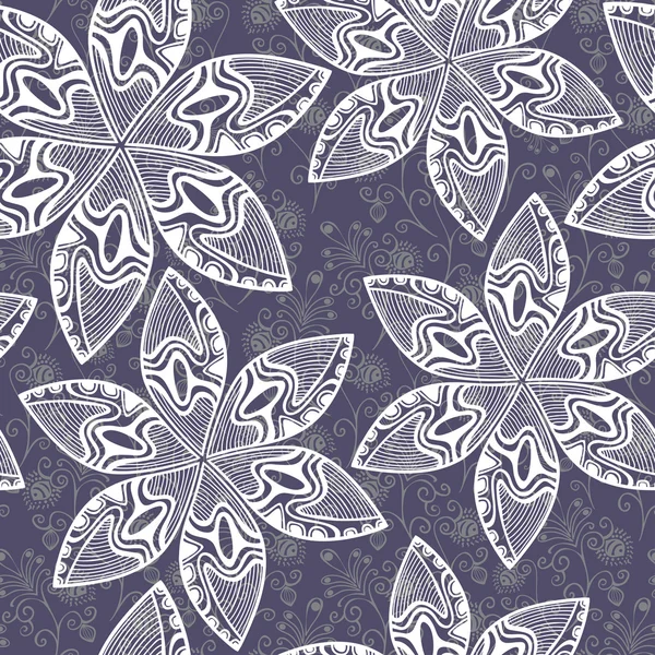 Texture sans couture avec des fleurs et paisley. Schéma floral . — Image vectorielle