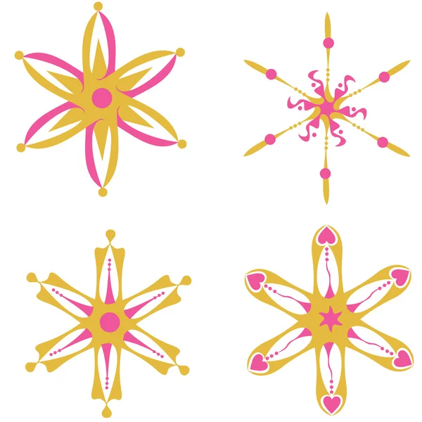 Ensemble de quatre fleurs — Image vectorielle