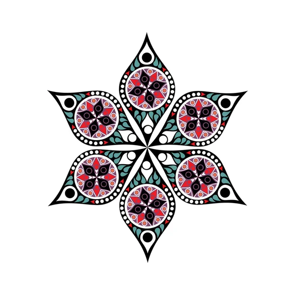 Ornement, motif floral kaléidoscopique — Image vectorielle