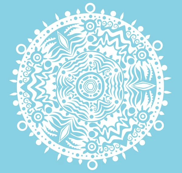 Copo de nieve azul sobre fondo blanco — Vector de stock