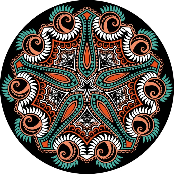 Indisches Ornament, kaleidoskopisches Blumenmuster, Mandala. — Stockvektor