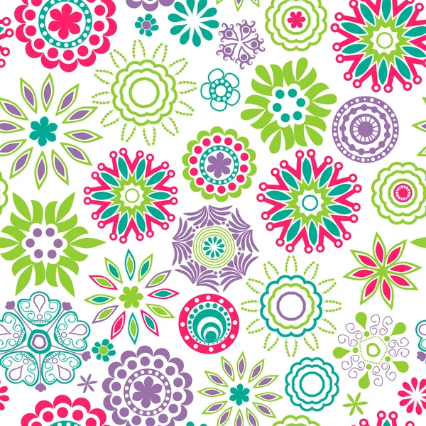 Bloemen naadloos patroon. — Stockvector