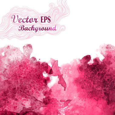 Vector wave in watercolor technique.Grunge background.Drop red abstract watercolor looks like wine splash clipart