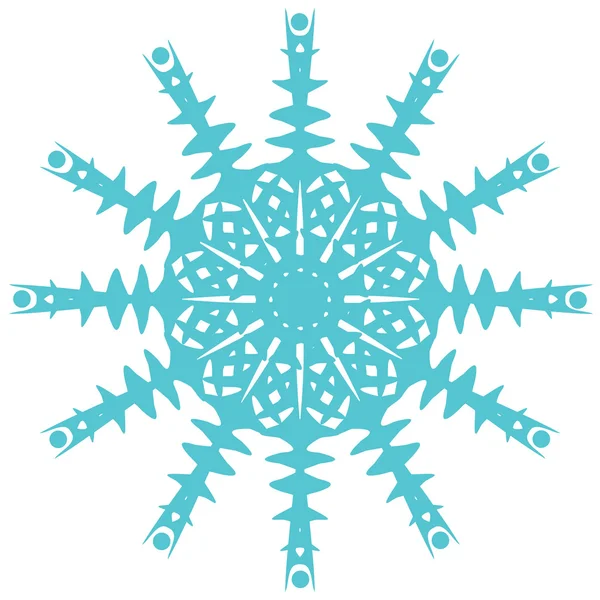 Encaje redondo ornamental, copo de nieve — Vector de stock