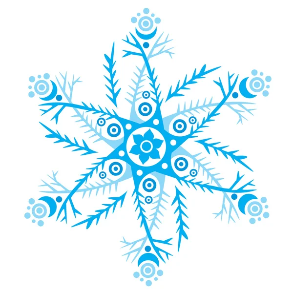 Encaje redondo ornamental, copo de nieve — Vector de stock