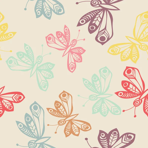 Patrón sin costura de mariposa abstracta . — Archivo Imágenes Vectoriales